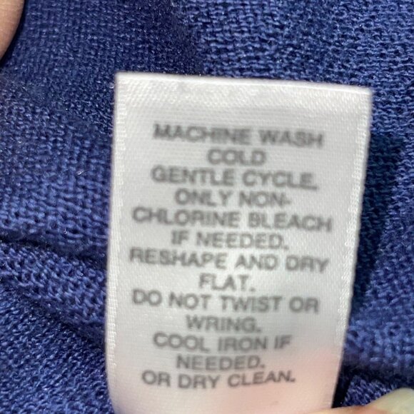 J.Jill Blue Crew Neck Long Sleeve Knit Sweater Women's Size Medium - Picture 6 of 6